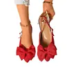 2026 Nuevo Estilo Zapatos de Mujer Planos de Moda sin Cordones, Punta Puntiaguda, Lazo, Boca Baja, Versátiles, Sandalias
