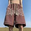 Pantalones Cortos de Espuma para Hombre Verano Estilo Americano Pantalones Marca de Moda Pareja Deportes Sueltos Personalidad Casual Pantalones de Baloncesto Estilo Hong Kong