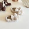 Zapatos de Algodón con Forro de Felpa para Niñas 2025 Nuevo Estilo de Invierno, Abrigo con Doble Pompón de Piel, Zapatos de Algodón Cálidos para Niñas, Zapatos Tipo Gorro para Bebés