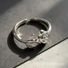 Anillo Abierto Ajustable Chenmo S925 Plata de Ley Tallado Rosa Lujo Ligero con un Toque Vintage de Gama Alta de Nicho