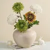 Ramo de flores artificiales de crisantemo cola de fénix de PU para decoración de escenas, crisantemo lujoso de un solo tallo para arreglo floral, flor artificial