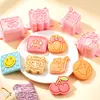 Serie de moldes para paletas con múltiples diseños simulando varios patrones como calabaza, cara sonriente, cereza, herramientas de horneado con impresión DIY
