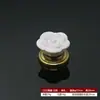 Puxador de Cerâmica para Móveis Gaveta de Armário Buraco Único Moderno Simples Pastoral Preto e Branco Estilo Europeu Buraco Único Redondo Puxador de Flor Rosa