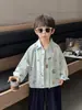 Q126 Camisa de manga larga estilo coreano para niños, nueva colección de otoño 2026, camisa para niños, top elegante de dibujos animados para niños, adecuado para primavera y otoño