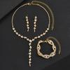CALIENTE Yiwu comercio exterior joyería al por mayor juego de joyas moda femenina banquete de boda borla plata cuello collar juego