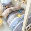 Juego de cama de tres piezas de algodón puro para dormitorio de estudiantes 100% se puede dormir desnudo Sábanas de cama individual Funda nórdica