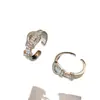 Anillo Abierto Ovalado de Circonita Super Brillante, Estilo Exquisito y de Lujo Ligero, Anillo para Dedo Índice, Personalizado, Joyería de Moda y de Alta Gama