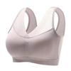Sujetador Sexy de Espalda Hermosa para Mujer de Mediana Edad, Simple y Elegante, Cómodo para Dormir, con Tirantes Anchos Antideslizantes en los Hombros, con Abertura Profunda en V