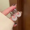 Pendientes de gota de agua huecos de circonita, Pendientes de moda y de alta gama, Pendientes versátiles de nicho de lujo ligero al por mayor para mujer