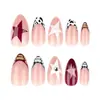 Uñas Vestibles de Patrón de Cocodrilo Estilo Francés de Venta Caliente Transfronteriza, Arte de Uñas de Estrella de Cinco Puntas, Puntas de Uñas, Piezas de Uñas Vestibles, Productos Terminados al por Mayor
