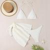 Traje de baño de tres piezas para mujer, estilo europeo y americano, bikini de puro deseo dividido, bikini de playa para adultos recién fruncido y sexy.