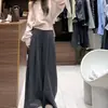 Pantalones de Lana para Maternidad Pantalones Falda de Maternidad Moda Otoño Invierno Casual Pantalones de Pierna Ancha Pantalones Largos hasta el Suelo para Maternidad