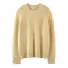 Suéter de Cachemira para Mujer 100% Cachemira Pura Hilo Grueso Casual Holgado Moda Casual Cuello Redondo Jersey Suéter Tejido
