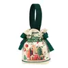 Bolsas de Regalo Navideñas Transfronterizas Personalizadas para Nochebuena, Bolsas de Lona con Cordón de Manzana, Bolsas de Dulces de Santa para Niños