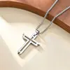 Collar Cruz de Acero Inoxidable Huayue Hip-Hop Transfronterizo para Hombre, Colgante de Cadena Versátil Sencillo y Elegante para Suéter, Varios Estilos
