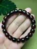 Rosewood Indiano de Folha Pequena Material Antigo DIY Pérola Vermelha do Sul 15mm Design Círculo Único Pulseira de Contas Budista Atacado Masculino e Feminino