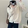 Estilo Perezoso Sencillo Versátil Estilo Coreano Cárdigan de Punto con Capucha Otoño Nuevo Abrigo Suéter Top Adelgazante de Color Sólido para Mujer