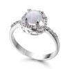 Anillo AliExpress ebay suministro Platino + cuatro garras redondo blanco Aobao fábrica de anillos suministro de primera mano