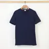 Camiseta de Manga Corta a Prueba de Tres Elementos para Hombre Blanca Cuello Redondo Algodón Merceizado Peso Pesado Capa Base Casual Versátil