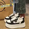 Tenis Blancos de Piel Genuina para Mujer, Nuevo Estilo Primavera 2026, Zapatos para Mujer de Suela Gruesa que Aumentan la Altura, Zapatos Deportivos Casuales Versátiles, Tenis