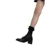 Zapatos Mary Jane súper suaves de piel de oveja, estilo vintage francés, punta cuadrada, piel genuina para mujer, con correas cruzadas, lazo y tacón de bloque bajo y cómodo