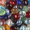 Bolsa de 200g cuentas planas de vidrio transparente de color hechas a mano para manualidades DIY, mosaico, decorativas, translúcidas, cuentas creativas