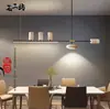 Estilo de canción estética bambú-junta mármol natural candelabro de comedor, mesa de comedor, barra de bar, sala de té Zen, estudio, lámpara de oficina larga