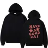 Sudadera con capucha estética oversize gráfica de letras con eslogan Y2K para mujer
