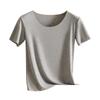 Colete Feminino Americano Costas Abertas Manga Curta Alça Larga Ombro Larga Modal Fino Slim-fit Interior Longo Branco Peça Base Top