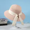 Sombrero de Playa de Ala Ancha de Verano con Cinta para Mujer, Protección Solar, Sombrero de Sol que Cubre el Rostro para Vacaciones en la Costa, Sombrero de Paja de Moda para Viajes