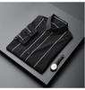 Camisa de Manga 3/4 2026 Primavera/Verão Nova Masculina Listrada Estampada Tecido Tingido em Fio Casual Business Camisa de Manga 3/4 Atacado