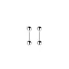 Brincos de Tarraxa Espiral com Duas Bolas em Prata Esterlina S999 Joias Simples Versáteis para Piercing na Orelha Stud de Feijão Prateado Unissex para Cartilagem da Orelha