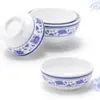 Melamina tigela pequena de porcelana azul e branca tigela de plástico comercial tigela de arroz para restaurante hotel tigela de sopa tigela de mingau tigela para molho temperado para hot pot