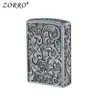 Zorro Zk-19 Flor de la Gran Fortuna Encendedor Metálico de Queroseno Suministro de Douyin Kuaishou Encendedor a Prueba de Viento de Alta Calidad