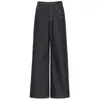 26 Estilo Caliente de Otoño Color Denim Retro Americano Lavado Suelto Pierna Recta Jeans Bordado para Mujer Pantalones de Pierna Ancha con Caída