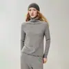 Nueva colección de otoño e invierno: suéter sin costuras, 100% cachemira, de cuello alto, tejido doble con una abertura lateral en el dobladillo