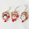 Suministro Transfronterizo de Campanas de Madera Recortadas de Navidad, Colgantes de Anciano Muñeco de Nieve, Accesorios para Decoración de Árbol de Navidad, Decoraciones