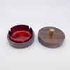 Cenicero de madera maciza, cenicero de nogal, cenicero de acero inoxidable para el hogar y la oficina con tapa, cenicero de madera anticenizas volantes, cenicero de madera para cigarrillos.
