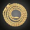 Venta Caliente Transfronteriza Joyería de Moda Europea y Americana Collar Retorcido Plateado 4mm Cadena de Cuerda Retorcida Destellante Venta Directa de Fábrica