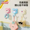 Gancho personalizado con forma de oso suave, no requiere perforación, fuerte capacidad de carga, gancho adhesivo sin rastro para paredes de baño y cocina
