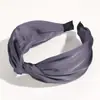 Moda Transfronteiriça Nova Faixa de Cabeça Listrada Simples Tendência Versátil Carta Larga com Nó Acessório de Cabelo para Exterior