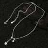 Colar Pingente Gota de Água Azul com Tassel Novo Puxar Ajustável Corrente Clavicular Ins Blogueiro Celebridade da Internet Acessórios Principais