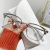 2024 Nuevos Lentes Vintage de Media Montura para Cejas para Hombre Miopía Terminados Sencillos Moda Luz Azul Anti Marco Plano