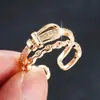 Hebilla de Cinturón de Moda Estilo Europeo Anillo Envuelto Cadena de Circonita Más Vendida Anillo de Dedo Abierto Versátil para el Viaje Diario Temperamento