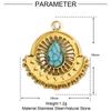 Colgante de acero de titanio con forma de gota de agua de estilo francés, con piedra natural, para manualidades, con ojos geométricos femeninos, joyería de acero inoxidable, collar con colgante de piedra de ojo de tigre