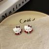 Collar Colgante de Gatito con Goteo de Aceite Dulce Aretes Cadena para Clavícula de Mujer Broche de Lujo Ligero de Nicho Cadena para el Cuello juego