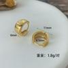 Pendientes minimalistas grandes y brillantes con borde cruzado de plata de ley s925, pendientes con hebilla de oreja de estilo moderno, pendientes de oro para mujer