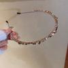 Diadema de Tela de Lujo Moderna con Circonita Nueva Tendencia Moda Coreana Diadema de Parte Alta Accesorio para el Cabello