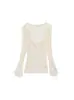 Primavera 2025 Zr Comercio Exterior Wholesale Diseño de Moda para Mujer Estilo Europeo y Americano Top Decorativo de Encaje en Capas de Manga Larga con Cuello en V