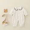 Estilo Otoñal (Doble Capa) Mameluco Mono Cerrado de Lunares Simple para Salidas, Ropa para Bebés Niños Pequeños Niños